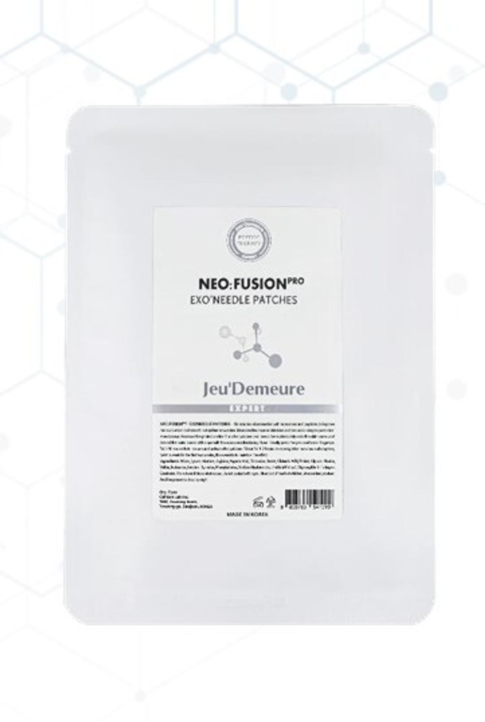 Патчи биорастворимые микроиглы с экзосомами | NEO:FUSION PRO EXO’NEEDLE PATCHES, Активная пропитка 15 мл | 100% гидрогель | Пептиды 400 ppm