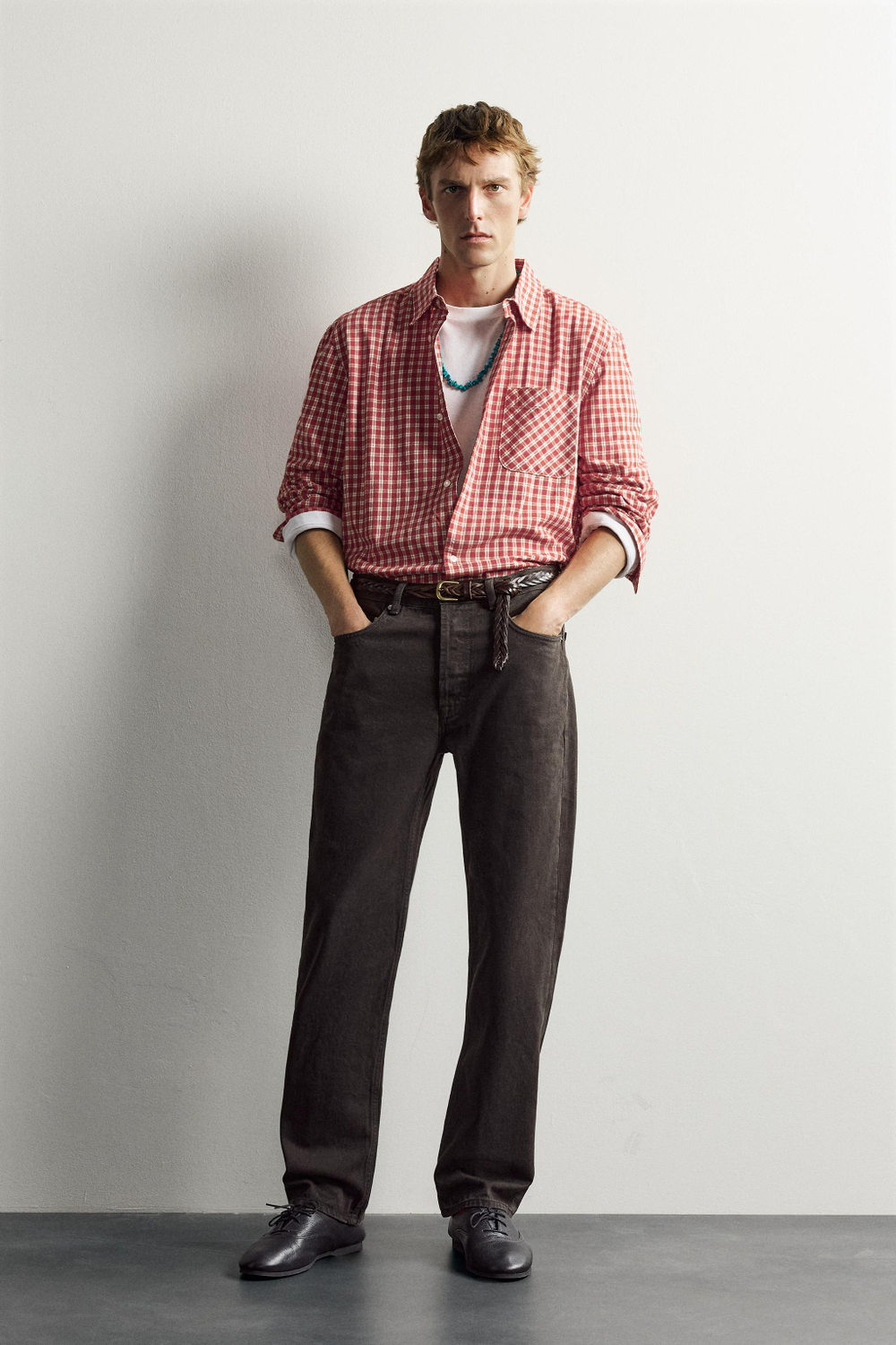 РУБАШКА В КЛЕТКУ TWILL X AARON LEVINE X ZARA — ZARA