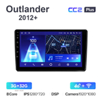Teyes CC2 Plus 9"для Mitsubishi Outlander 2012+