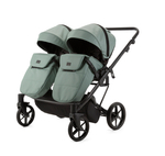 Детская универсальная коляска Adamex LEO DUO Deluxe (2в1) DUO-SA20 - Серо-зеленая экокожа