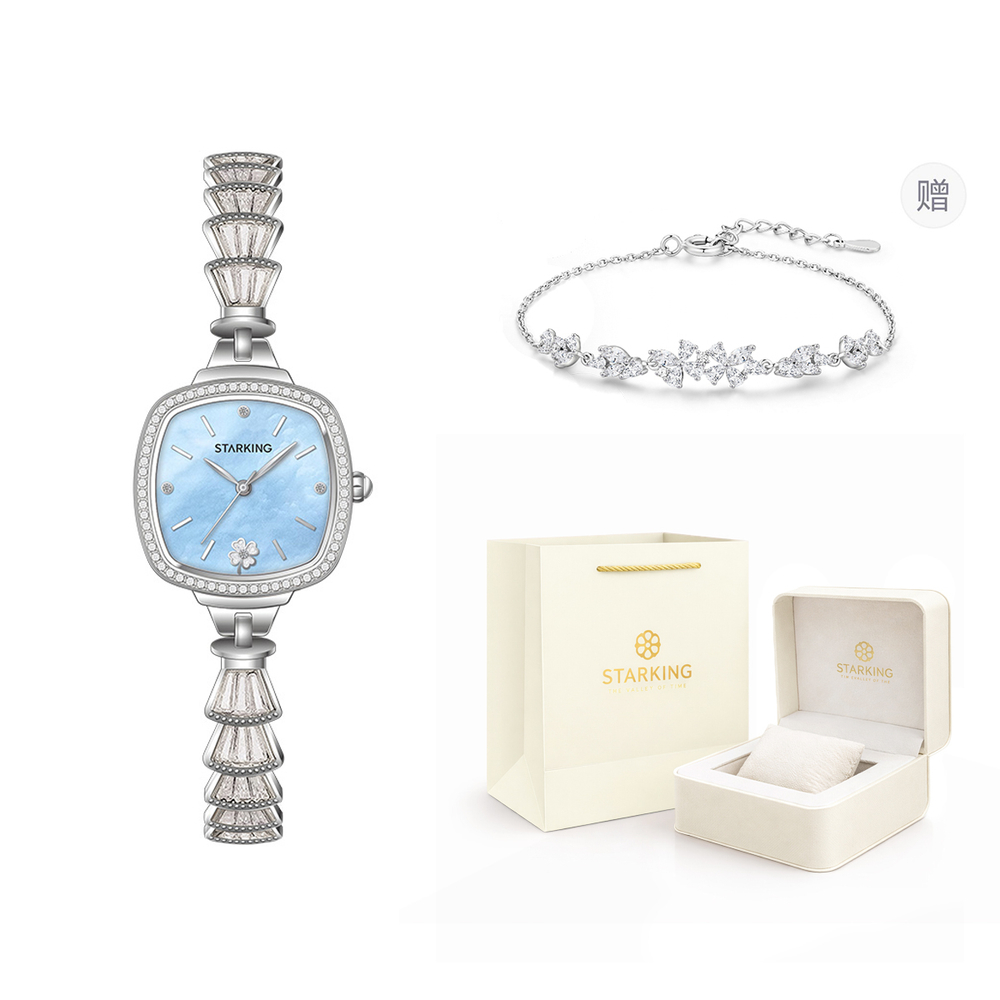 STARKING Quartz Movement Stainless Steel Watchband Watch Women"s Watch Mother of Pearl Color Watch Dial
