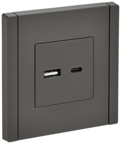 FORTE&PIANO Розетка USB A+C 18Вт FP351 серый IEK
