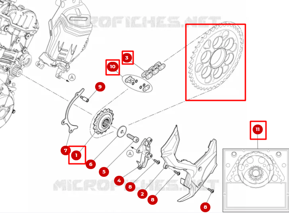 Ducati Комплект цепь + звезды Multistrada V4 RS 67621441A
