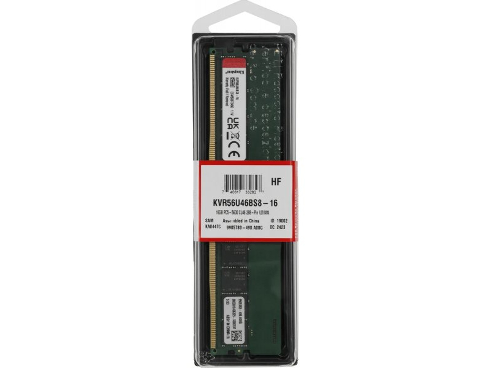 Оперативная память Kingston KVR56U46BS8-16, DDR5 1х 16ГБ 5600 МГц, DIMM, RTL