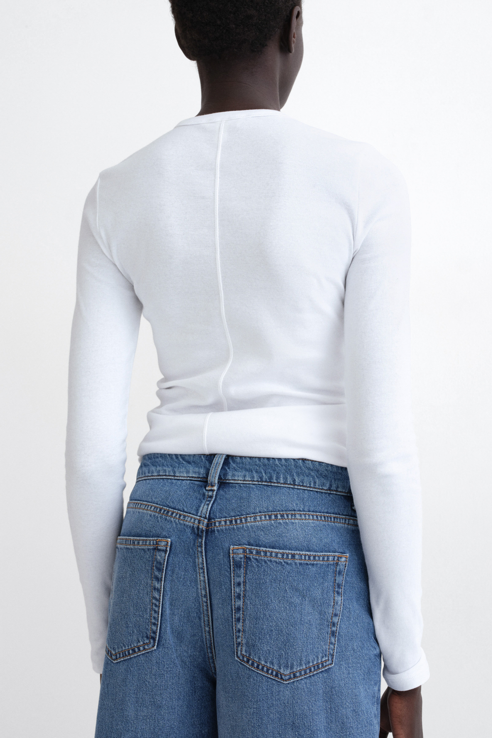 Облегающий хлопковый лонгслив - H&M