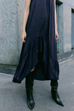 ПЛАТЬЕ МИДИ ХАЛТЕР С ВОЛАНОМ СНИЗУ — ZARA