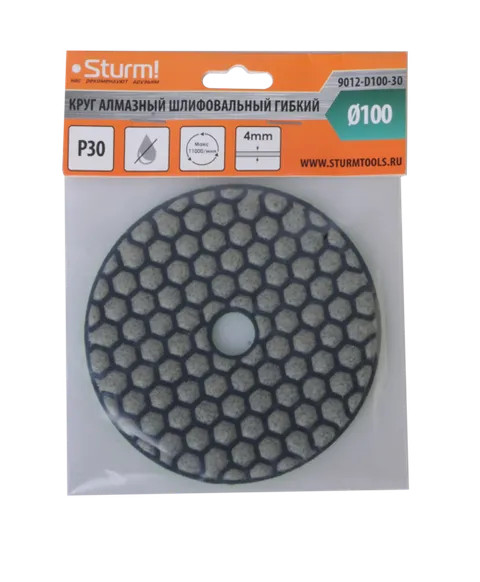 Круг шлифовальный гибкий Sturm! 9012-D100-30