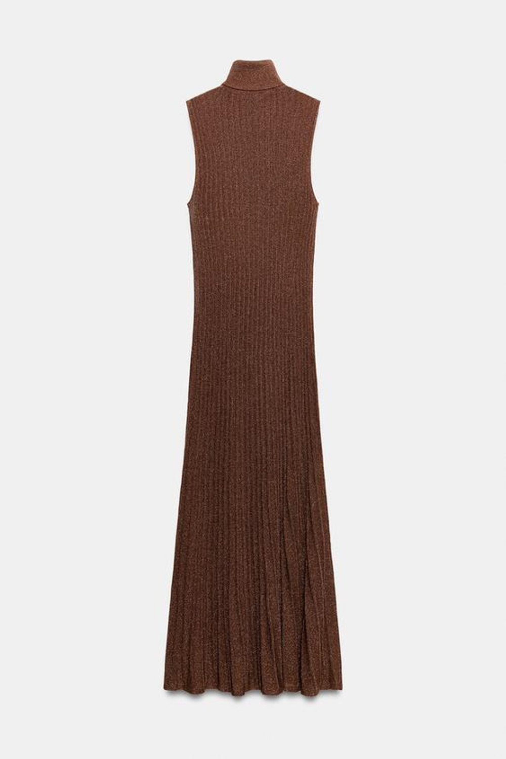 ZARA ДЛИННОЕ ПЛАТЬЕ ИЗ ТРИКОТАЖА С БЛЕСТЯЩЕЙ НИТЬЮ, ЗОЛОТИСТЫЙ