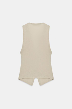 ZARA ТОП НА ПУГОВИЦАХ, КАМЕННО-СЕРЫЙ