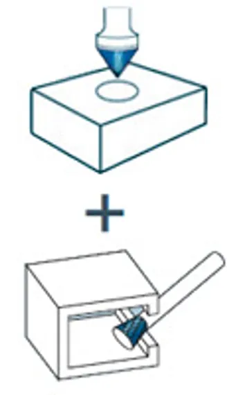 Комбинированная борфреза Karnasch конус 90° + конус 90°