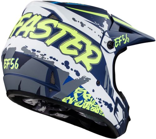 Купить Мотошлем Кроссовый Starks Base MX / Матовый / Сине-белый-hiviz