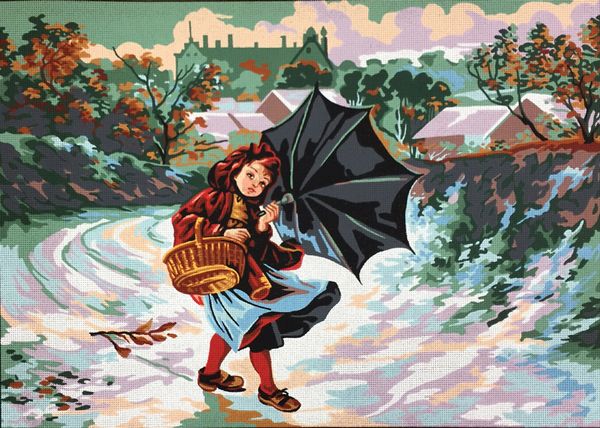 Рисунок для вышивания Soulos (канва жесткая), Зимою за подснежниками, 60х80 см