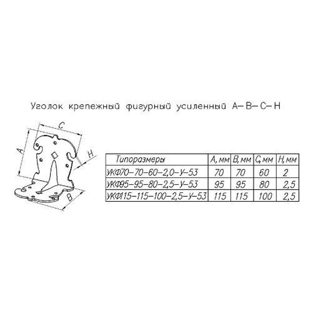Уголок крепёжный фигурн. НОЭЗ УКФ 95-95-80-У черный матовый