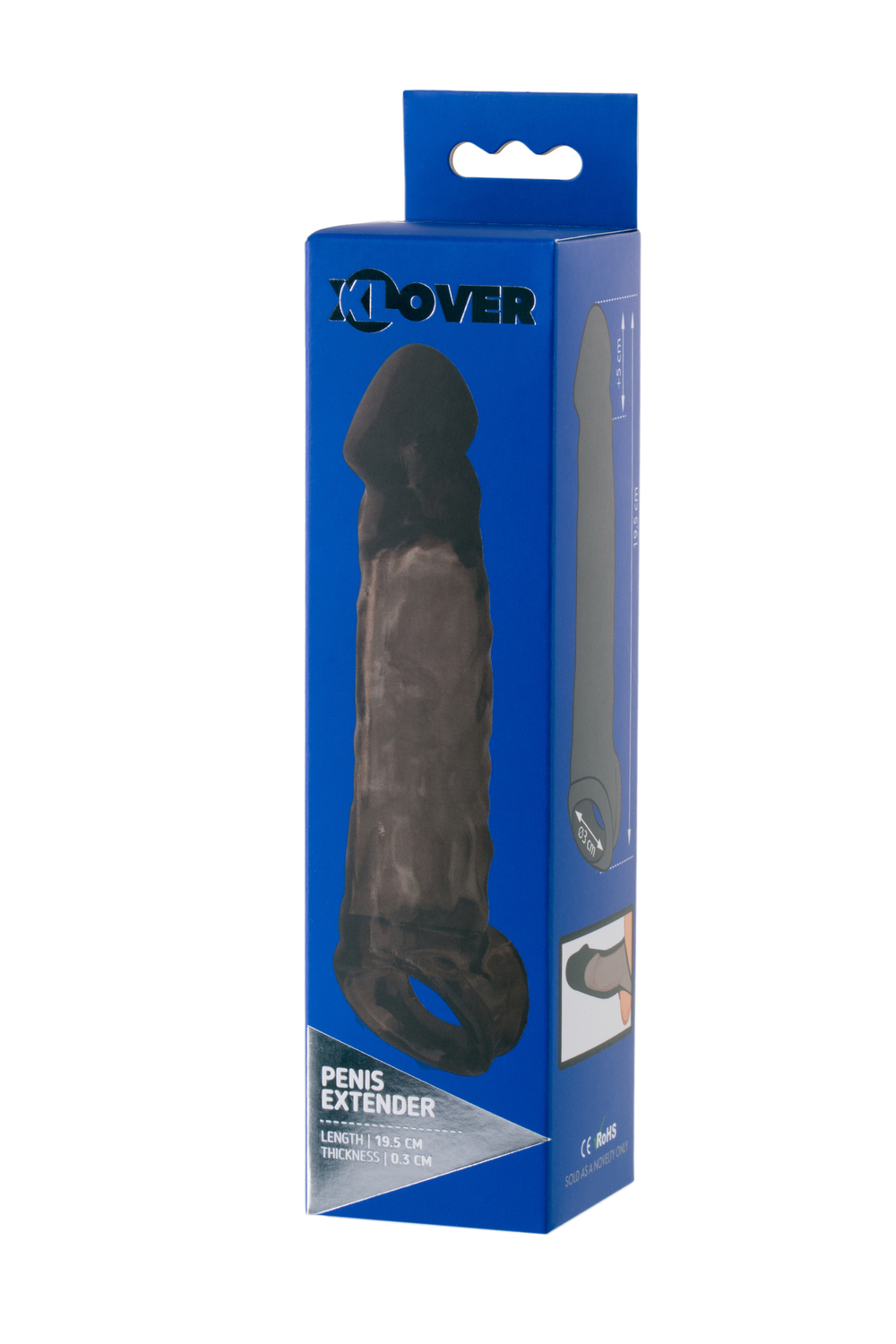 Насадка на пенис Toyfa XLover черная 19,5 см