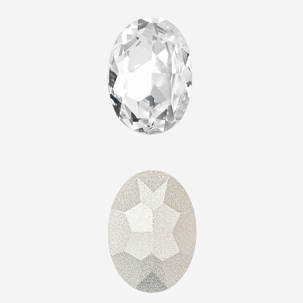 Кристалл Овал (Oval Fancy Stone), оттенок "Кристалл"/"Crystal", 14*10мм
