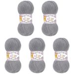 Пряжа Alize (Ализе) Cotton Gold / уп.5 мот. по 100 г, 330м, 087 угольный серый A