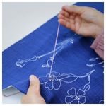 Чехол на подушку IKEA AKERNEJLIKA (АКЕРНЕЙЛИКА), Синий с вышивкой, 50x50 см