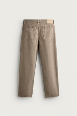 ZARA ДЖИНСЫ STRAIGHT FIT, СВЕТЛО-КОРИЧНЕВЫЙ
