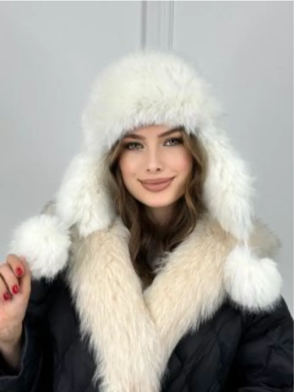 шапка ушанка зимняя меховая с флисом теплая стильная