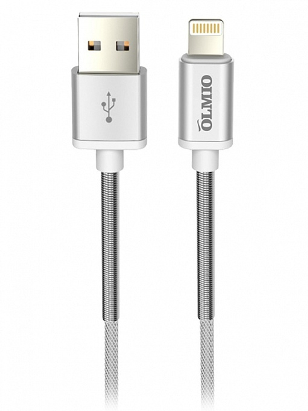 Partner HD USB 2.0 - lightning 1.2м 2.1A белый металлические штекеры нейлоновая оплетка пружи Кабель