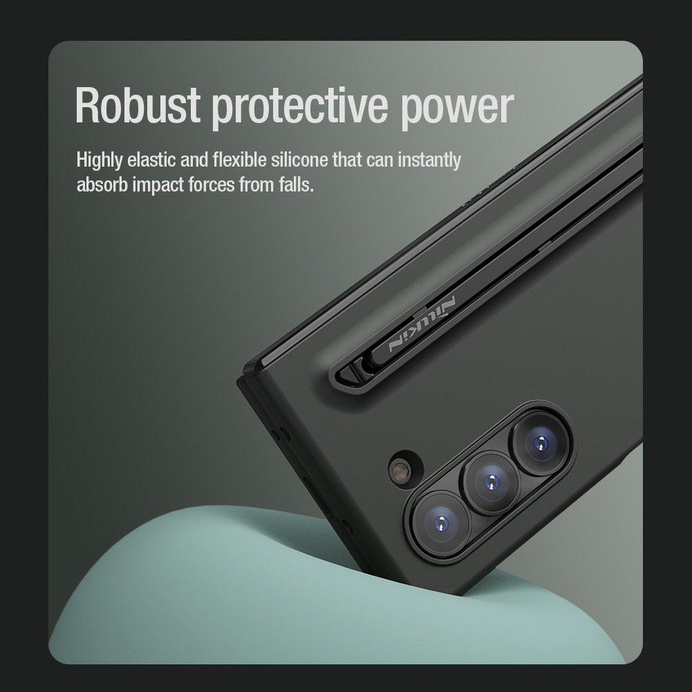 Чехол покрытый мягким жидким силиконом от Nillkin для Samsung Galaxy Z Fold 6 5G, серия Flex Pure Fold Case (в комплекте съемное перо S Pen)