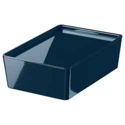 IKEA KUGGIS  (ИКЕА КУГГИС)  -  Контейнер с крышкой - чёрно-синий 18x26x8 см