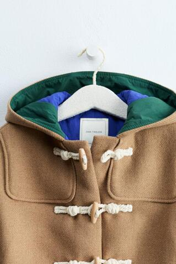 ZARA TIMELESS — ПАЛЬТО С КАПЮШОНОМ, МЯГКИЙ КАШТАНОВЫЙ