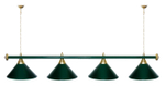 Лампа STARTBILLIARDS 4 пл. (плафоны зеленые,штанга зеленая,фурнитура золото)