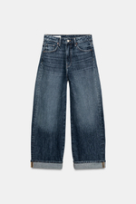 ДЖИНСЫ TRF BAGGY FOLDED СО СРЕДНЕЙ ПОСАДКОЙ — ZARA