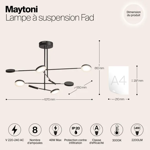 Потолочная люстра Fad MOD070PL-L48B3K Maytoni