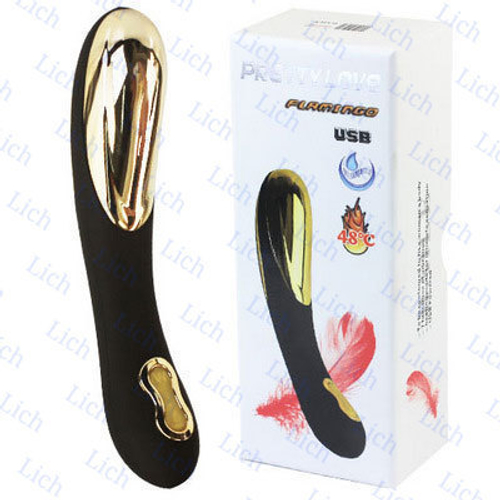 USB-вибромассажер с золотыми вставками, 16 см