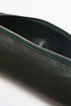 Massimo Dutti Сумка-чехол на молнии из кожи наппа, бутылочный