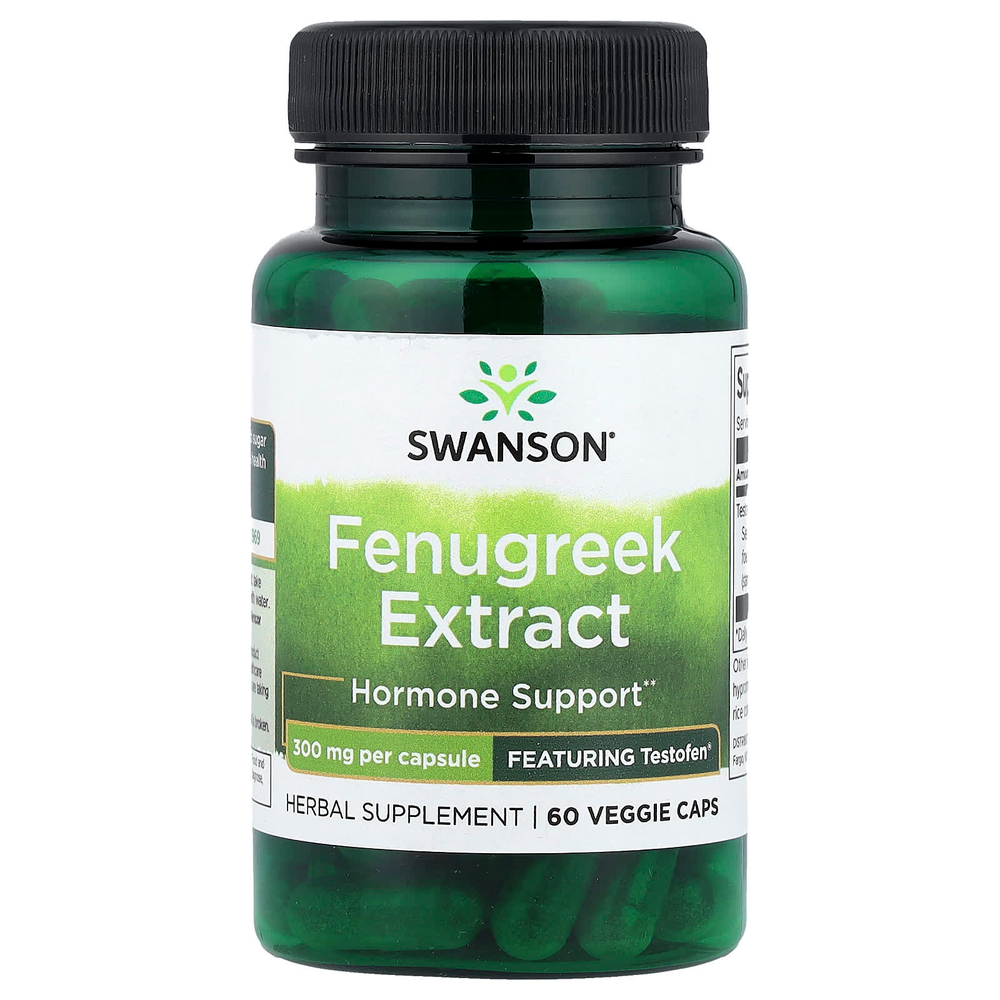 Swanson Vitamins, экстракт пажитника, 300 мг, 60 растительных капсул