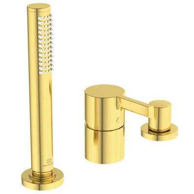Набортный смеситель  Ideal Standard JOYдля ванны/душа под 3 отверстия, цвет - Brushed Gold/Шлифованное золото
