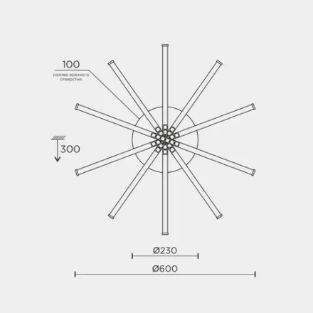 Потолочный светильник MODELIGHT MDL.9371.600CL BK