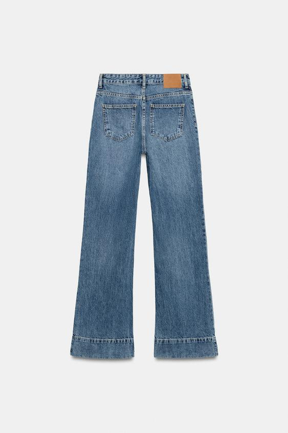 ZARA ДЖИНСЫ FLARE С ВЫСОКОЙ ПОСАДКОЙ И КАРМАНАМИ — ZW COLLECTION, СИНИЙ