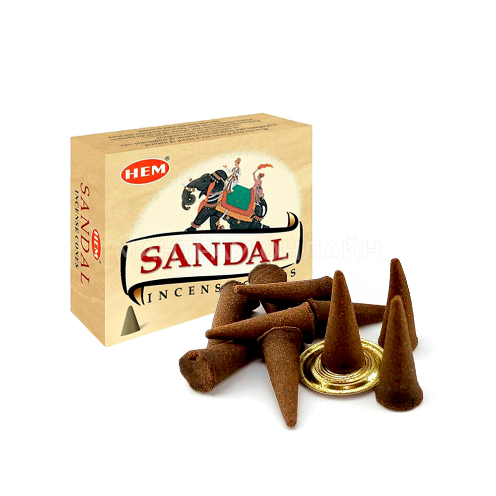 HEM Sandal (Sandalo) Благовоние-конус Сандал, 10 шт
