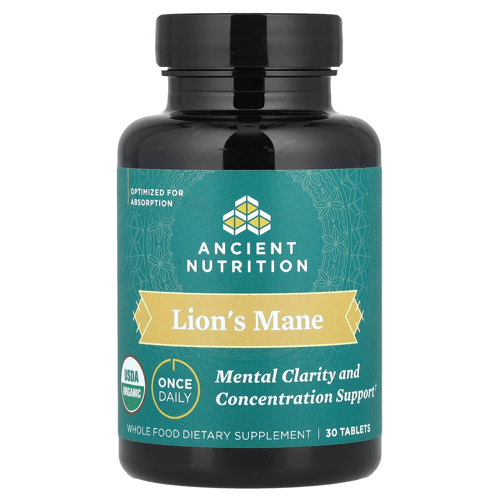 Ancient Nutrition, ежовик гребенчатый, 30 таблеток