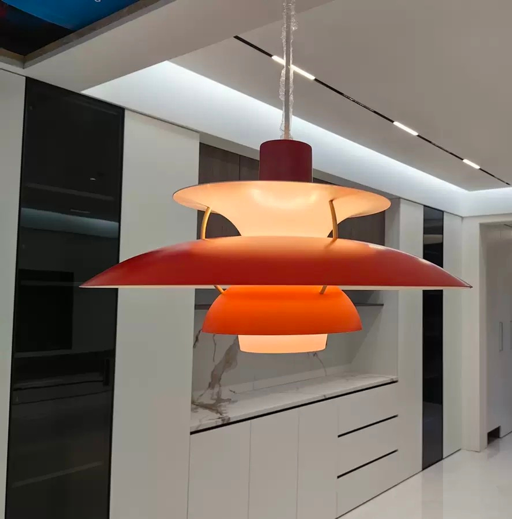 Pendant design lamp PH 5 by Louis Poulsen (Red)