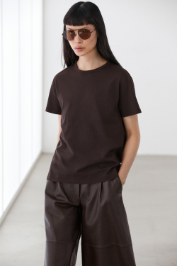 Massimo Dutti Футболка из 100% хлопка, коричневый