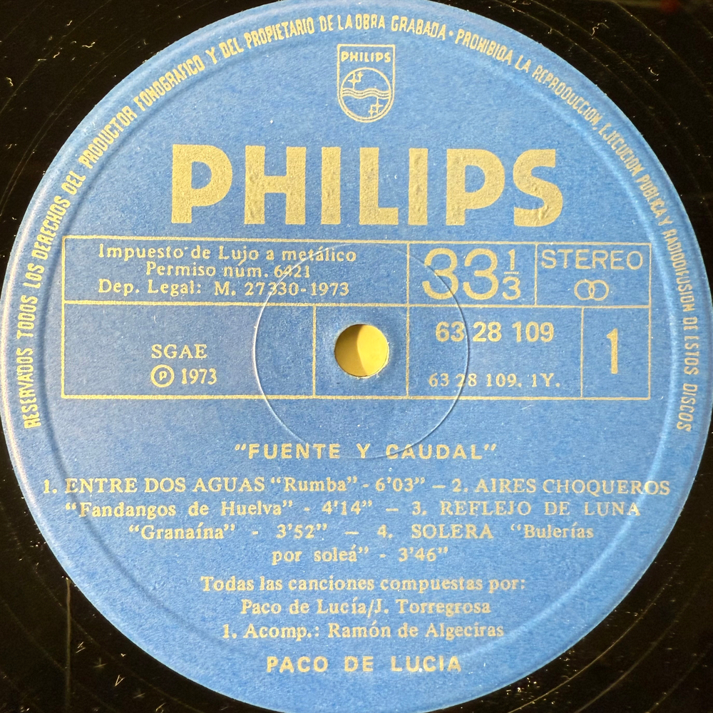 Paco De Lucia ‎– Fuente Y Caudal (Испания 1975г.)