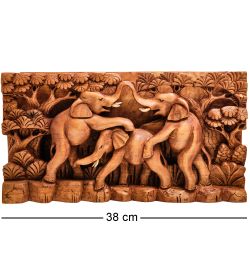 Decor and Gift 17-014_C Панно резное «Слоны» (суар, о.Бали)