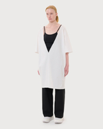 MM6 MAISON MARGIELA ПЛАТЬЕ БЕЛОЕ С ГЛУБОКИМ ВЫРЕЗОМ