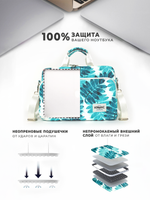 Сумка для ноутбука 15,6" и 17" с ремнем на плечо и большим карманом спереди (Папоротник)