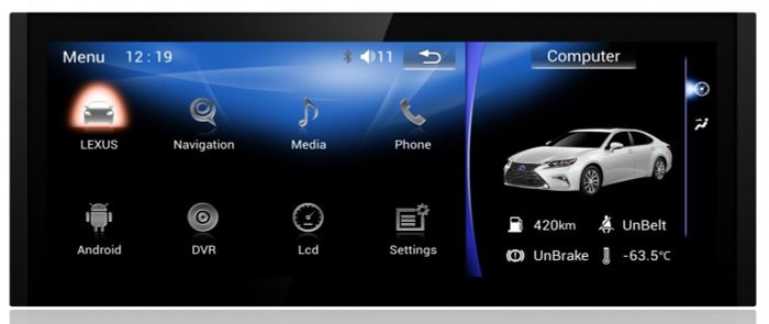 Магнитола для Lexus IS 2013-2019 (шайба) - RDL-LEX-IS-Low монитор 10.25" на Android 13, Быстрая, CarPlay, 4G SIM-слот