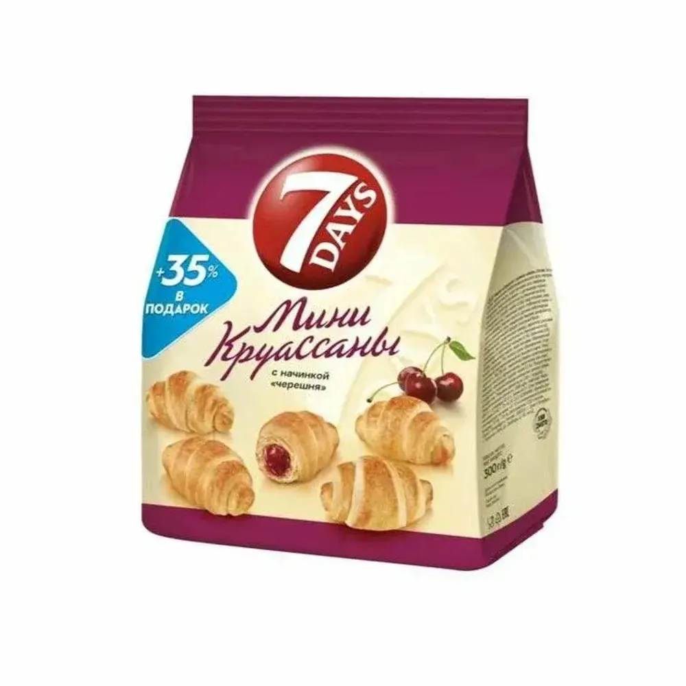 Круассаны мини 7Days Черешня 265г