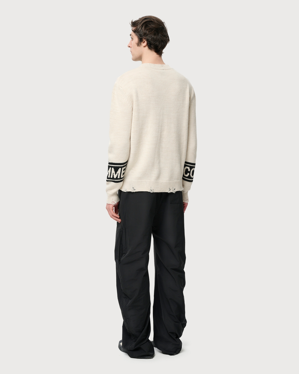 COMME DES FUCKDOWN СВИТЕР БЕЖЕВЫЙ С ЛОГОТИПОМ БРЕНДА