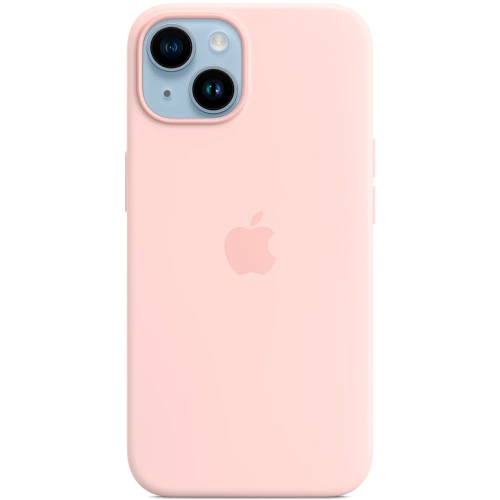 Силиконовый чехол с поддержкой MagSafe Apple Silicone Case для iPhone 14, Chalk Pink (Розовый мел)