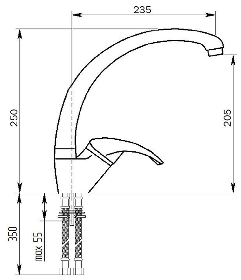Смеситель для кухни Maxstone MS-007 латунь