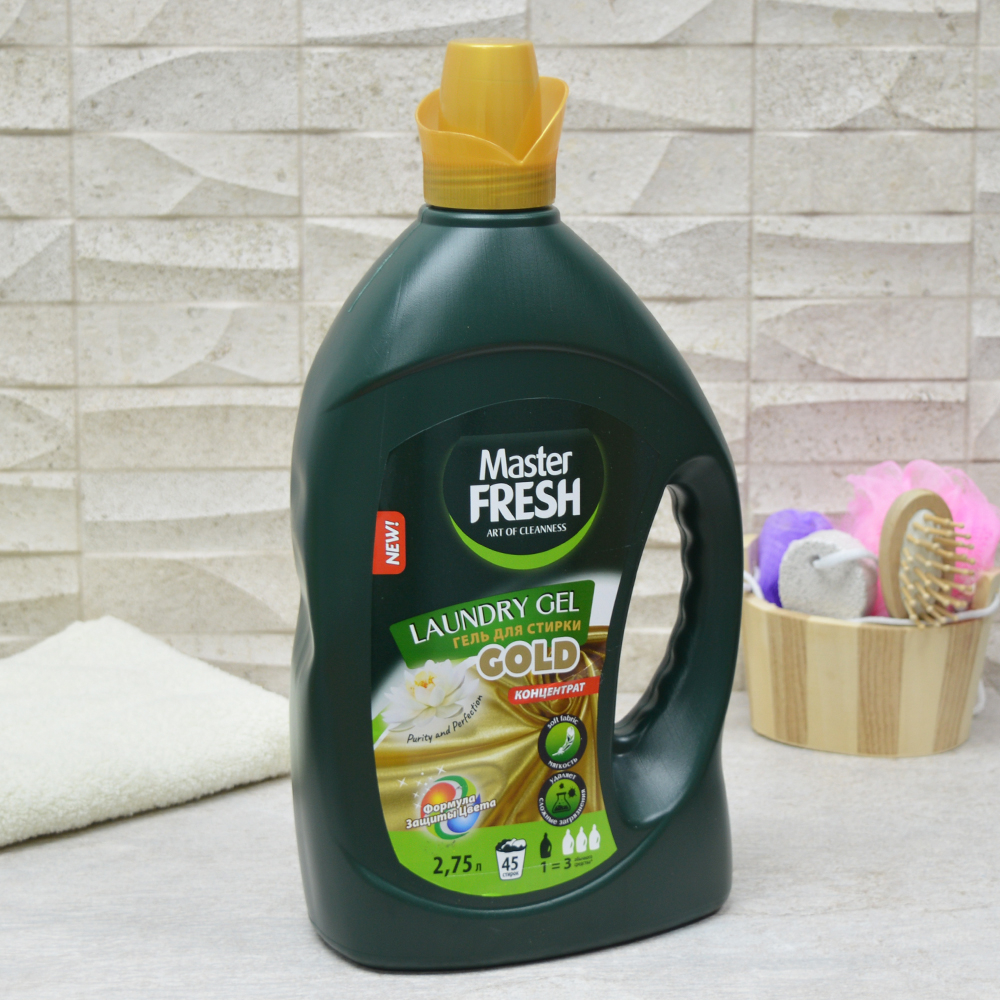 Гель для стирки концентрат 2,75л "формула защиты цвета", Master FRESH GOLD